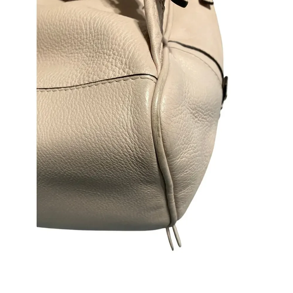 MICHAEL KORS, LARGE LIGHT PINK PEBBLED LEATHER BACKPACK